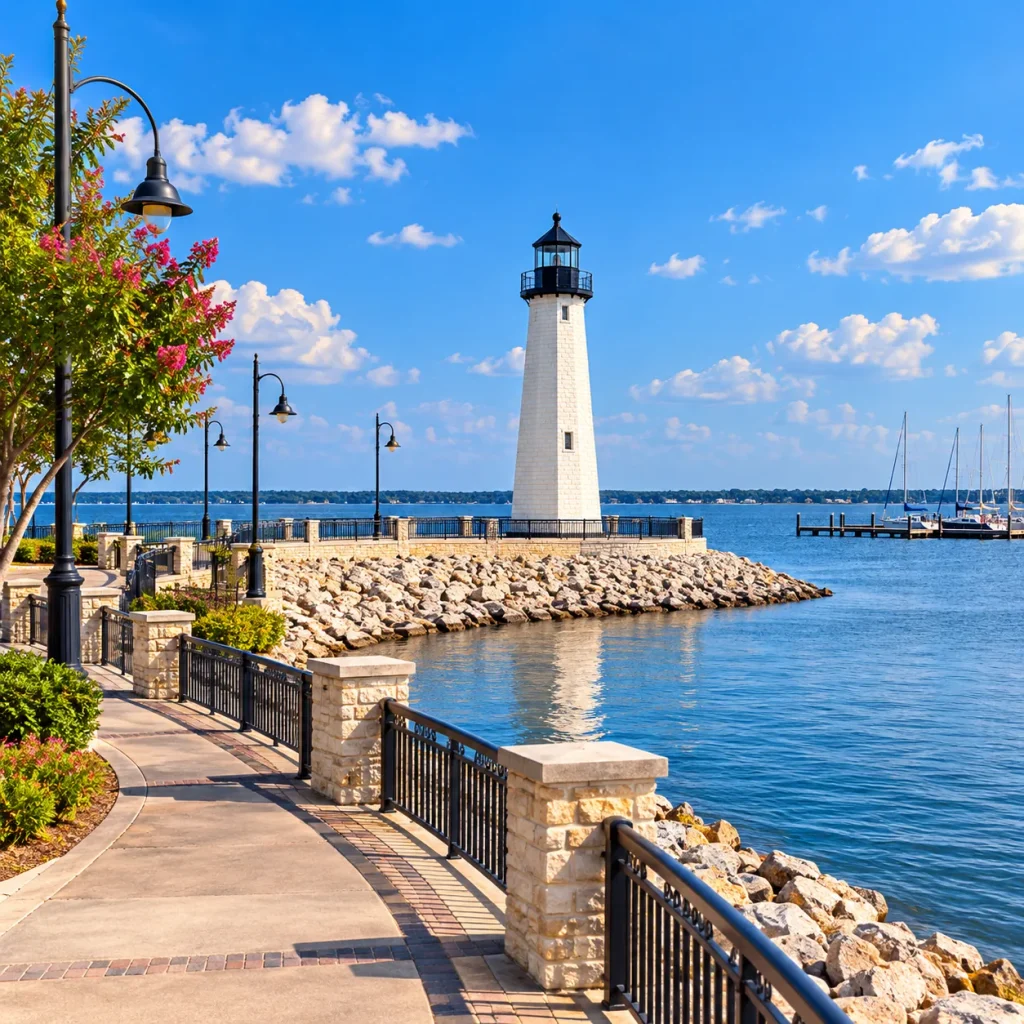 AI-generated waterfront scene for the Rockwall, Texas service area
